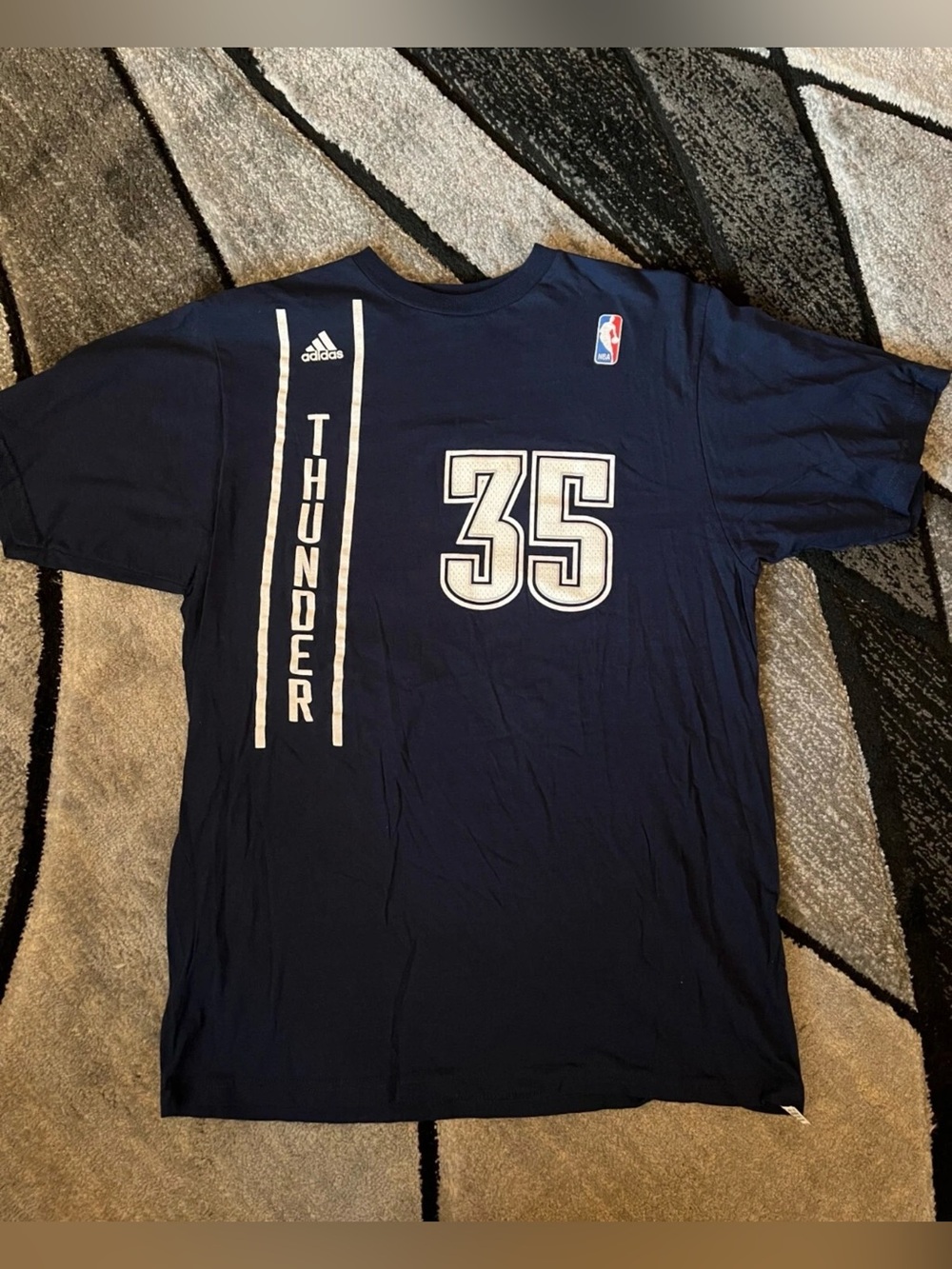 Size Large - Adidas Men's Navy Blue Oklahoma City Kevin Durant Jersey Shirt